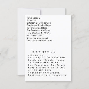 letter spacing invitation