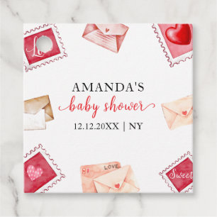Letter Stamp Sweetheart Valentine Baby Shower Favour Tags
