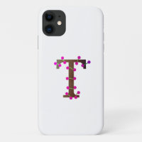 Letter T decorative initial on white
