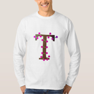 Letter T decorative initial on white T-Shirt