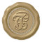*~* Letter T Diamond Circle GOLD Wax Seal Stickers