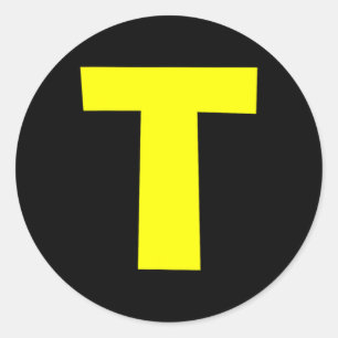 Letter T Halloween Classic Round Sticker