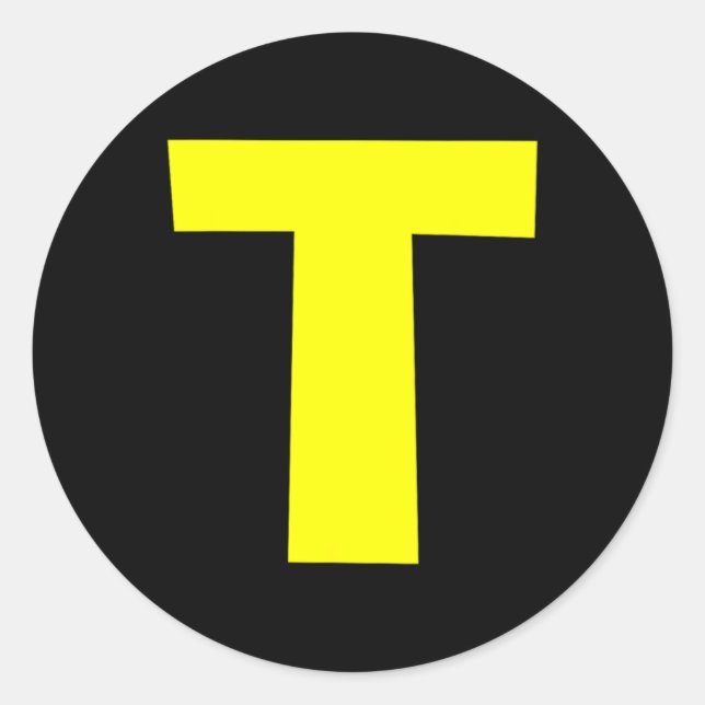 Letter T Halloween Classic Round Sticker (Front)