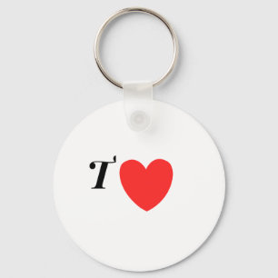 Letter T Heart - Valentine Initial Love Design Key Ring