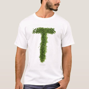 Letter 'T' in cress on white background, T-Shirt
