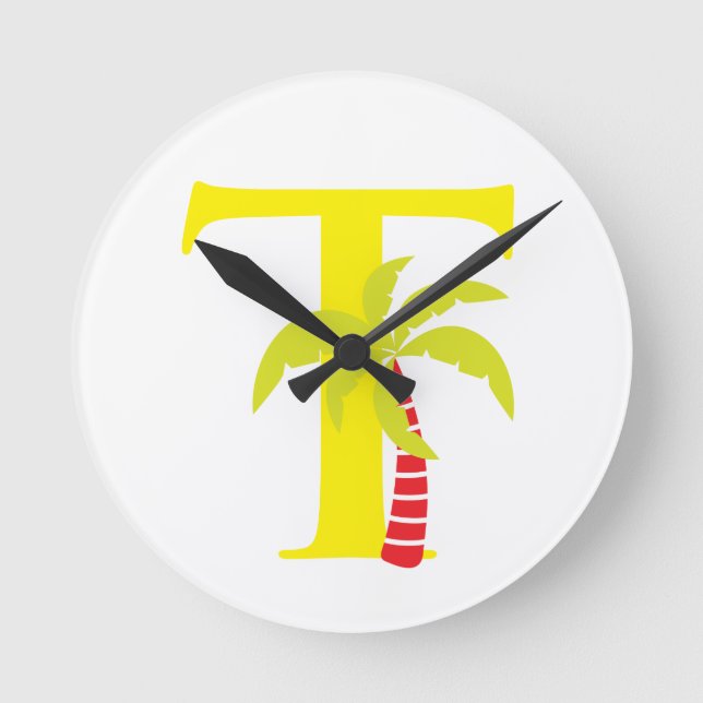 Letter T Initial Clock (Front)
