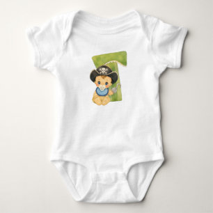 Letter T - Little Pirate Baby with Pacifier Bodysuit