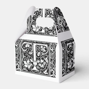 Letter T Mediaeval Monogram Art Nouveau Favour Box
