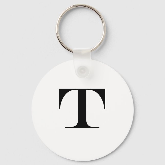 Letter T Monogram Keychain (Front)