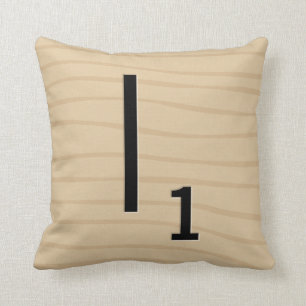 Letter Tile Pillow: Wood I/J (5 of 17) Cushion