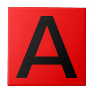 Letter Tile - Red Background - Pick your colour