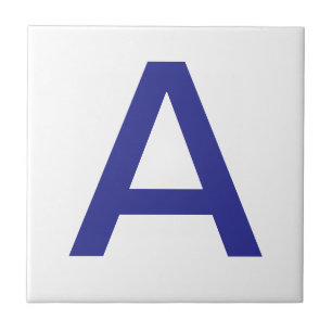 Letter Tiles - Blue on white