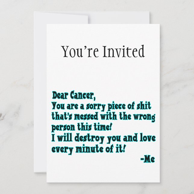 Letter To Cancer Invitation (Front)