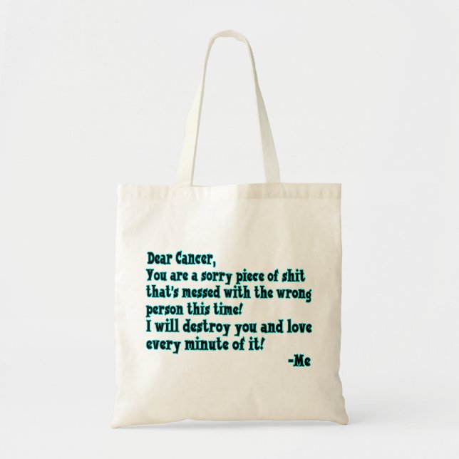 Letter To Cancer Tote Bag (Front)