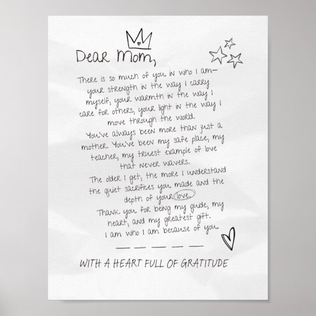 Letter to Mum Poster (Front)