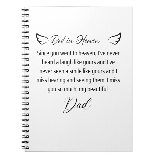 Letter to my dad in heaven  notebook (Front)