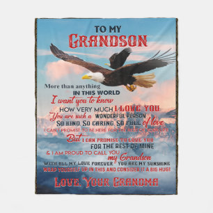 Letter To My Grandson Gift,Love Baby Boy Gift Idea Fleece Blanket