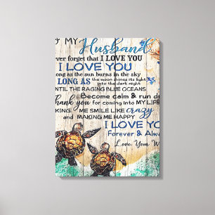 Letter To My Husband Family Decoration Canvas Print