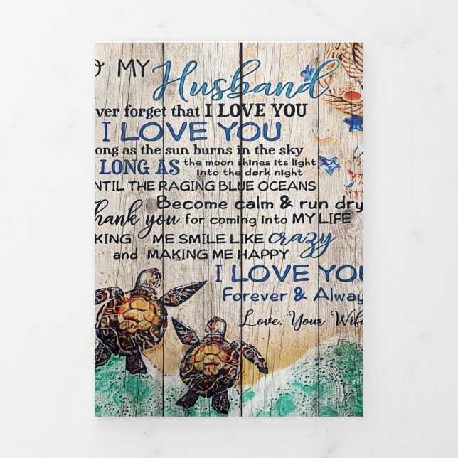 Letter To My Husband | Family Decoration | Tri-Fold Announcement (Cover)