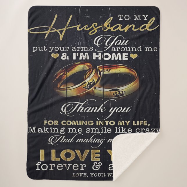 Letter To My Husband, Love Quotes Letter Sherpa Blanket (Front)