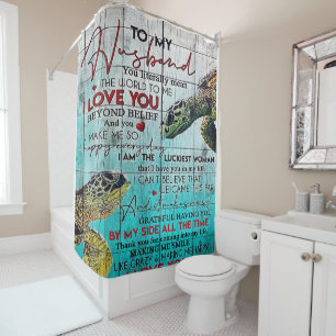 Letter To My Husband, Love Quotes Letter Shower Curtain