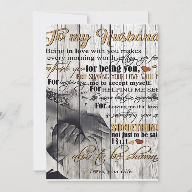 Letter To My Husband , Lovely Quotes Gift Holiday Card (Front)