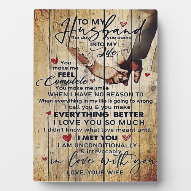 Letter To My Husband , Lovely Quotes Gift Plaque (Front)