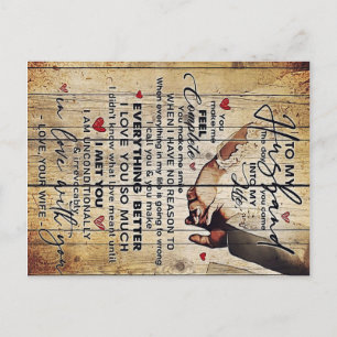Letter To My Husband , Lovely Quotes Gift Postcard