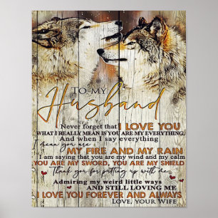 Letter To My Husband , Lovely Quotes Gift Poster