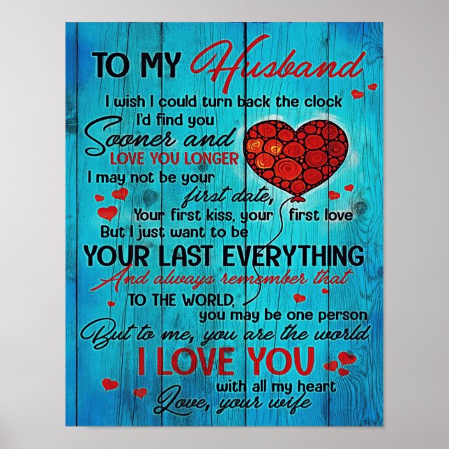 Letter To My Husband | Lovely To My Husband Gift Poster (Front)