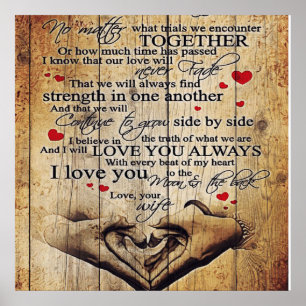 Letter To My Husband   Lovely To My Husband Gift Poster