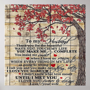 Letter To My Husband , New Home Gift Poster