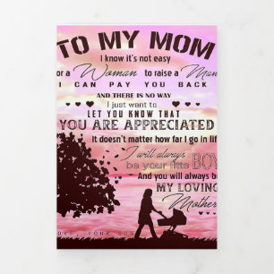 Letter To My Mum   Letter To Family Tri-Fold Announcement