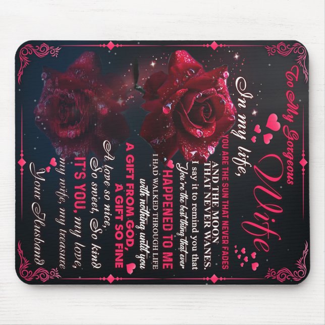 Letter To My Wife Gift, Couple Love Wedding Gift Mouse Pad (Front)
