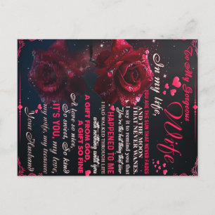 Letter To My Wife Gift, Couple Love Wedding Gift Postcard