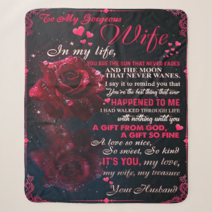 Letter To My Wife Gift, Couple Love Wedding Gift Sherpa Blanket