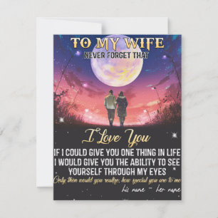 Letter To My Wife Valentine's Day Gift Thank You Card