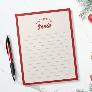 Letter to Santa - Classic Red Border Notepad
