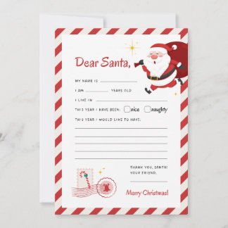 Letter to Santa Claus Christmas Card