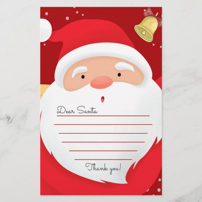 Letter to Santa Claus Christmas Stationery (Front)