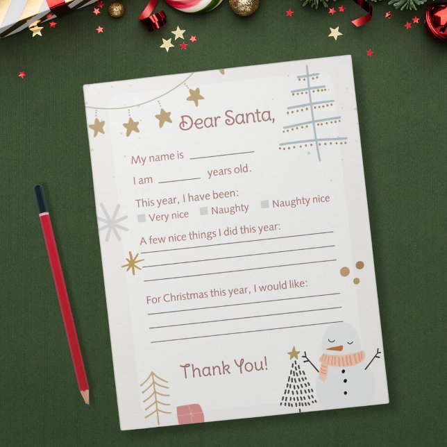 Letter to Santa - Cosy Christmas Notepad (Creator Uploaded)