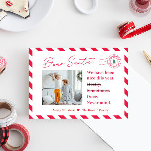 Letter To Santa Kids Christmas Photo Card