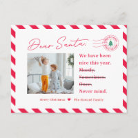 Letter To Santa Kids Christmas Photo Postcard