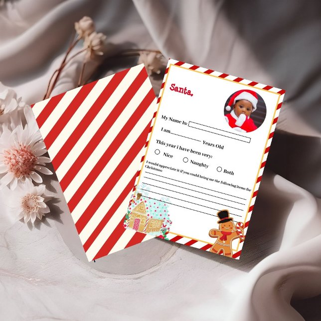 Letter To santa Kids Christmas Wish List Card (Creator Uploaded)