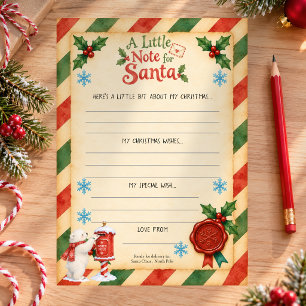 Letter to Santa North Pole from Child card