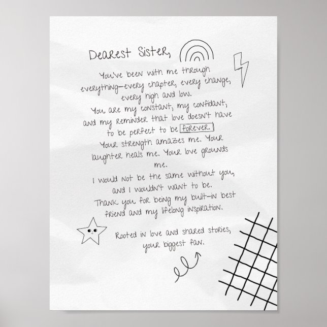 Letter to Sister Poster (Front)