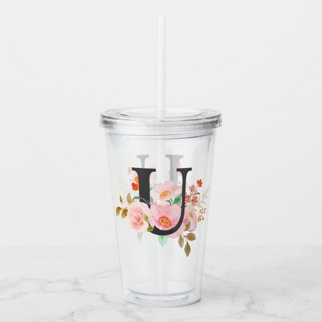 Letter U Acrylic Tumbler (Front)