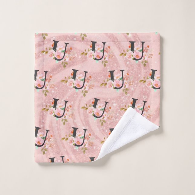 Letter U Bath Towel Set (Wash Cloth)