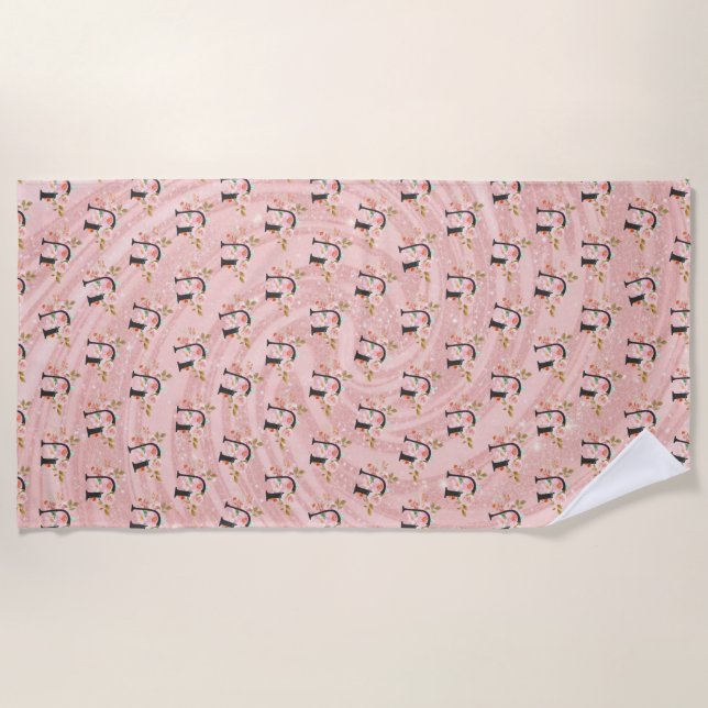 Letter U Beach Towel (Front)