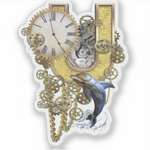 Letter U Birthday customisation Sticker